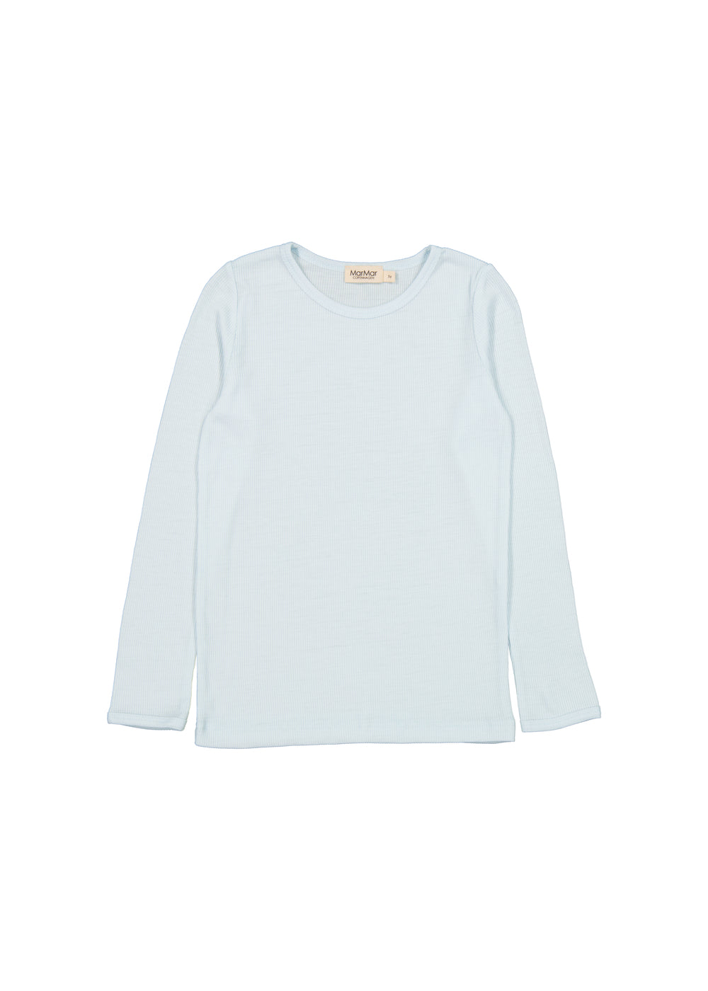 Lyseblå t-shirt til børn i merinould