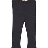 Sorte leggings til børn i merinould