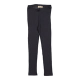 Uld-rib leggings i mørk farve, lange ben, tætsiddende pasform