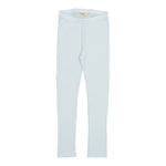 Uldrib leggings i lyseblå til baby med elastisk linning