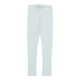Uldrib leggings i lyseblå til baby med elastisk linning