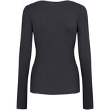 Sort langærmet t-shirt til kvinder i merinould