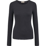 Sorter langærmet t-shirt til kvinder i merinou