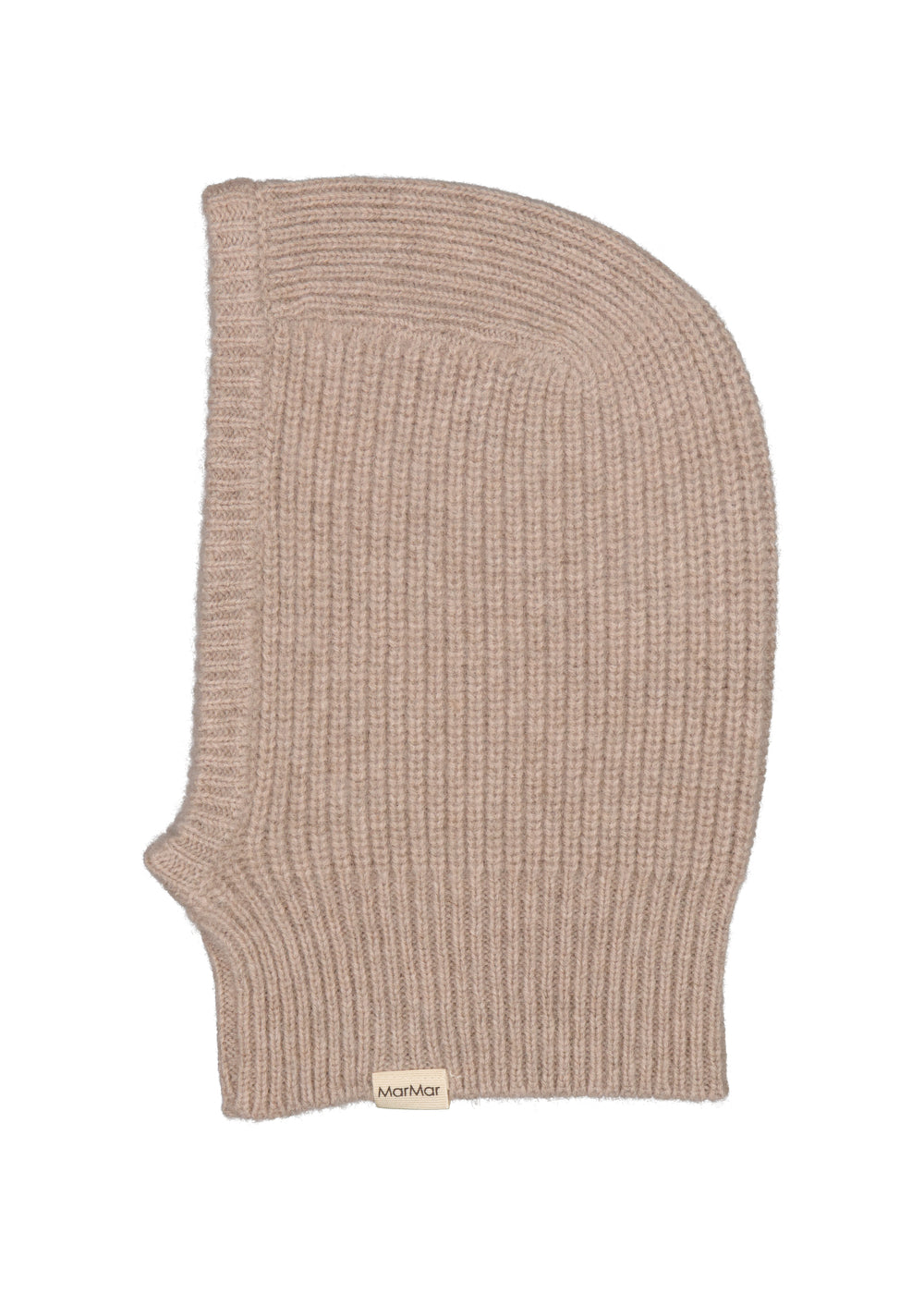 Amaro strikket alpaka-melange hue i lys beige med ribkant