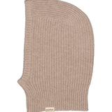 Amaro strikket alpaka-melange hue i lys beige med ribkant