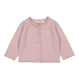 Lyse blommefarvet babys cardigan med knapper foran og lange ærmer
