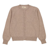 Tepi cardigan i melange, beige strikket med knaplukning og lange ærmer