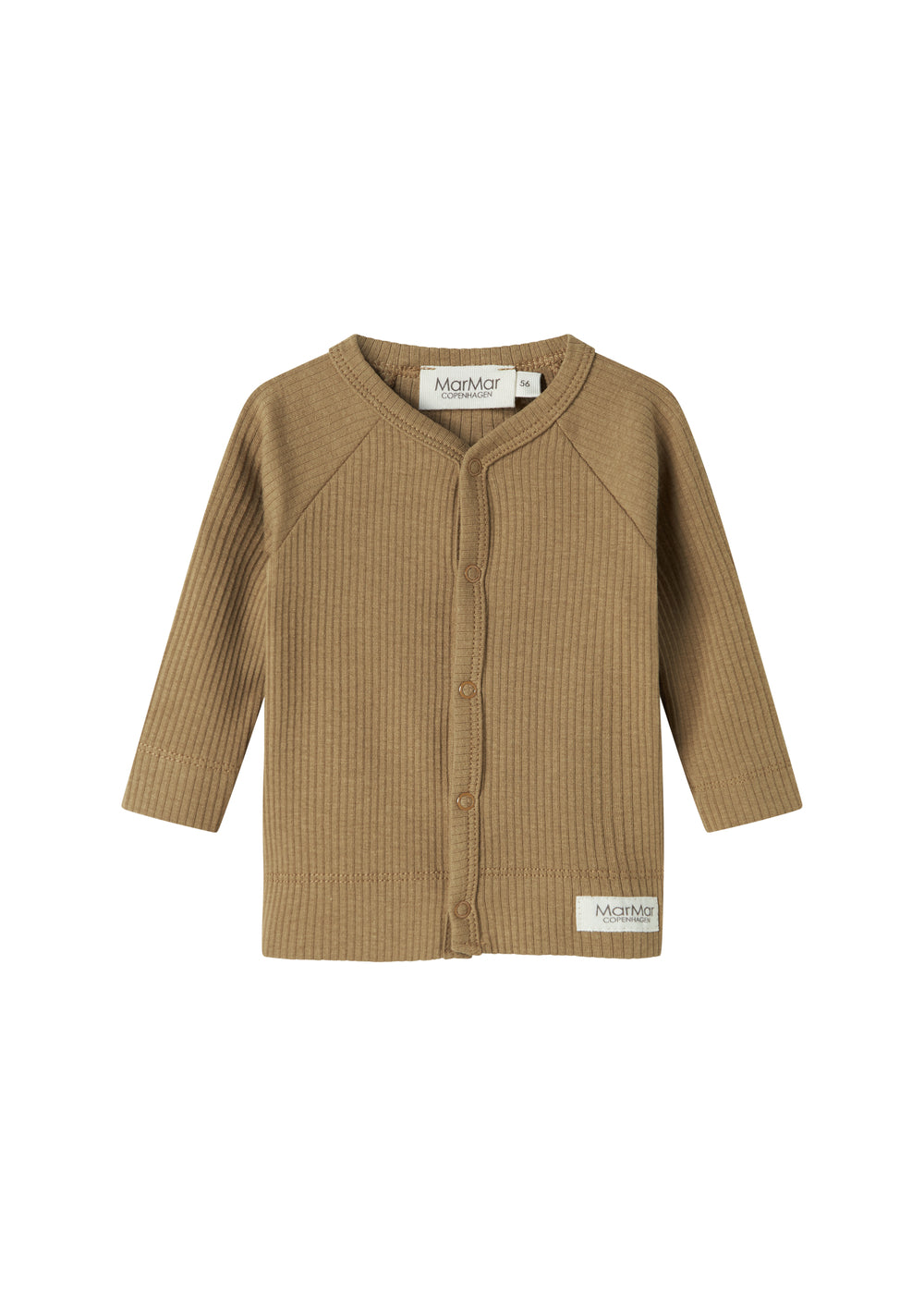 Brun strikket cardigan til børn med knapper foran