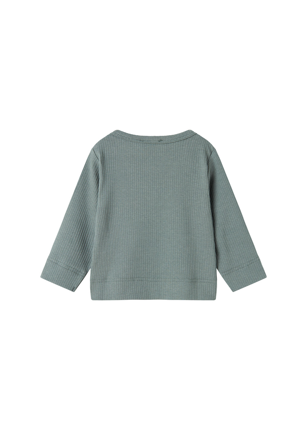 Grøn ribstrikket cardigan med knapper til børn
