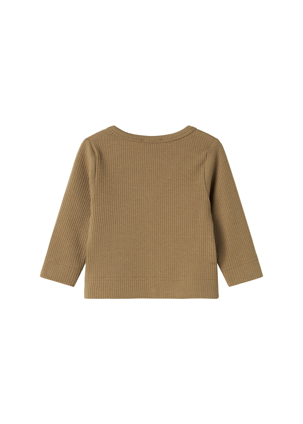 Brun ribstrikket cardigan til børn