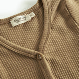 Brun strikket cardigan med knapper til børn