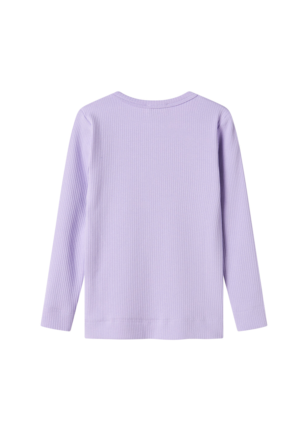 Lys lilla ribstrikket langærmet t-shirt til børn