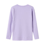 Lys lilla ribstrikket langærmet t-shirt til børn