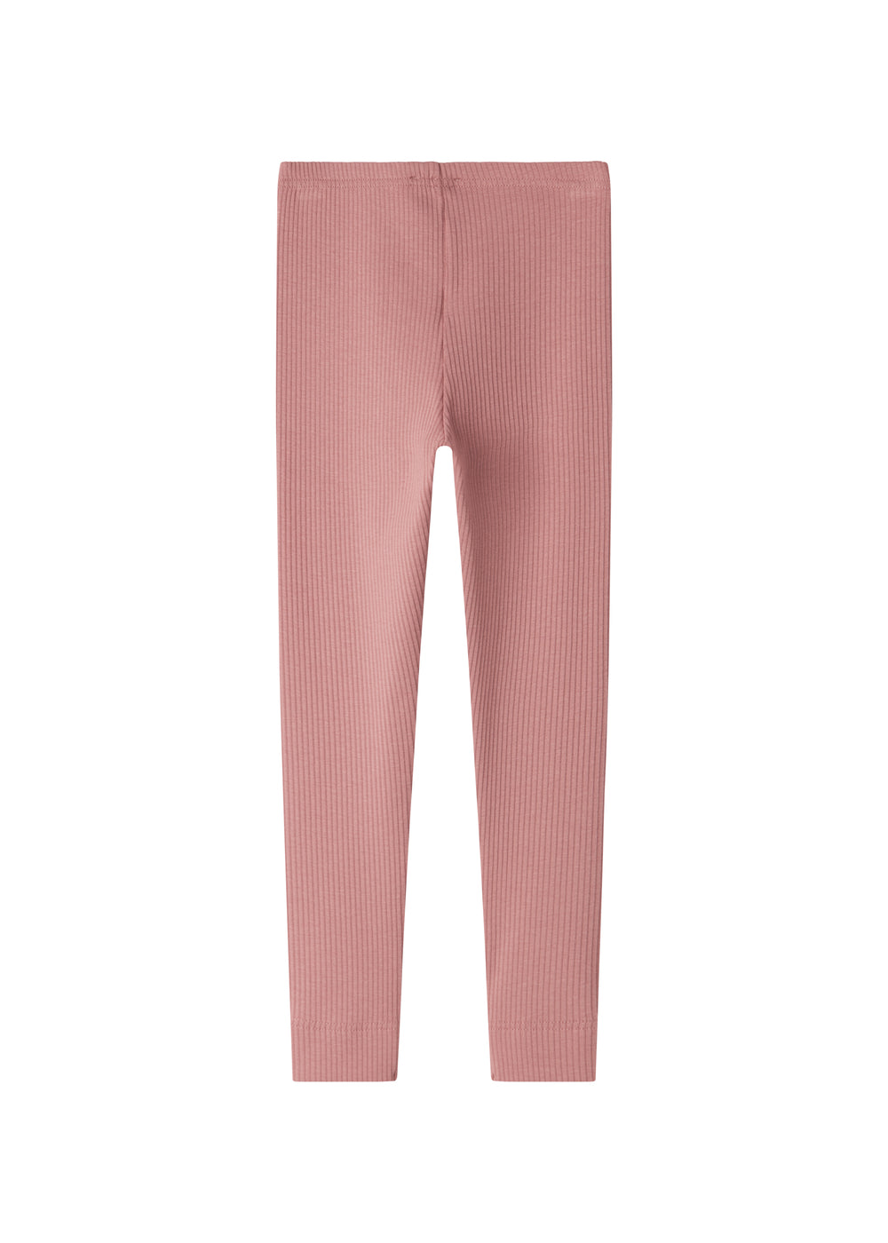 Lyserøde ribstrikkede leggings til børn