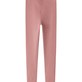 Lyserøde ribstrikkede leggings til børn