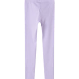 Lys lilla ribstrikkede leggings til børn