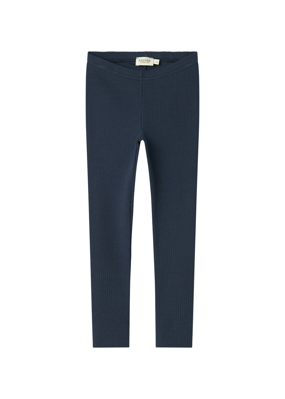Blå ribstrikkede leggings til børn