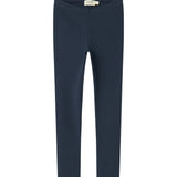 Blå ribstrikkede leggings til børn
