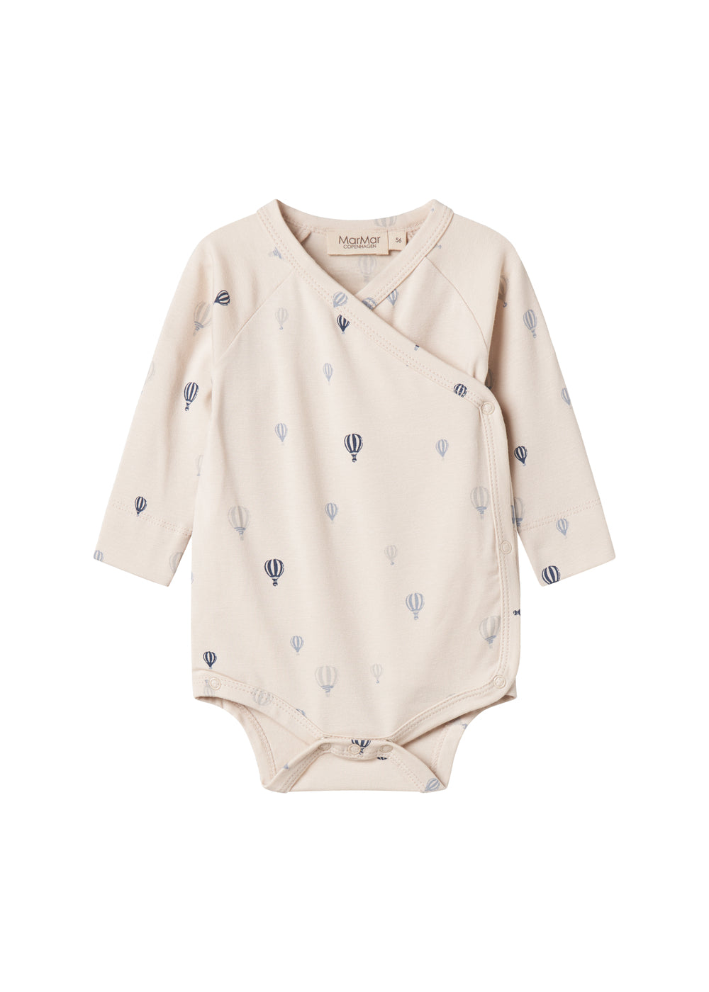Beige bodystocking med lange ærmer og all-over luftballonprint