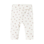 Bløde babybukser med blomstermønster