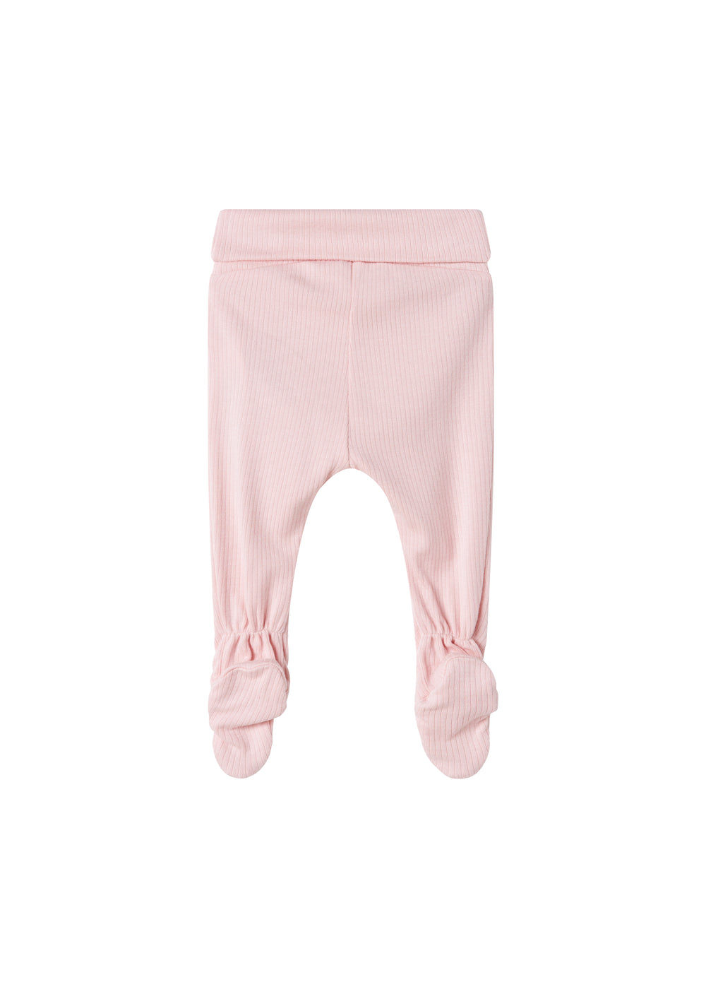 Pixa bukser i rosewater med ribbet look, elastisk linning og lukkede fodafslutninger