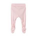 Pixa bukser i rosewater med ribbet look, elastisk linning og lukkede fodafslutninger