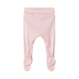 Pixa bukser i rosewater med ribbet look, elastisk linning og lukkede fodafslutninger