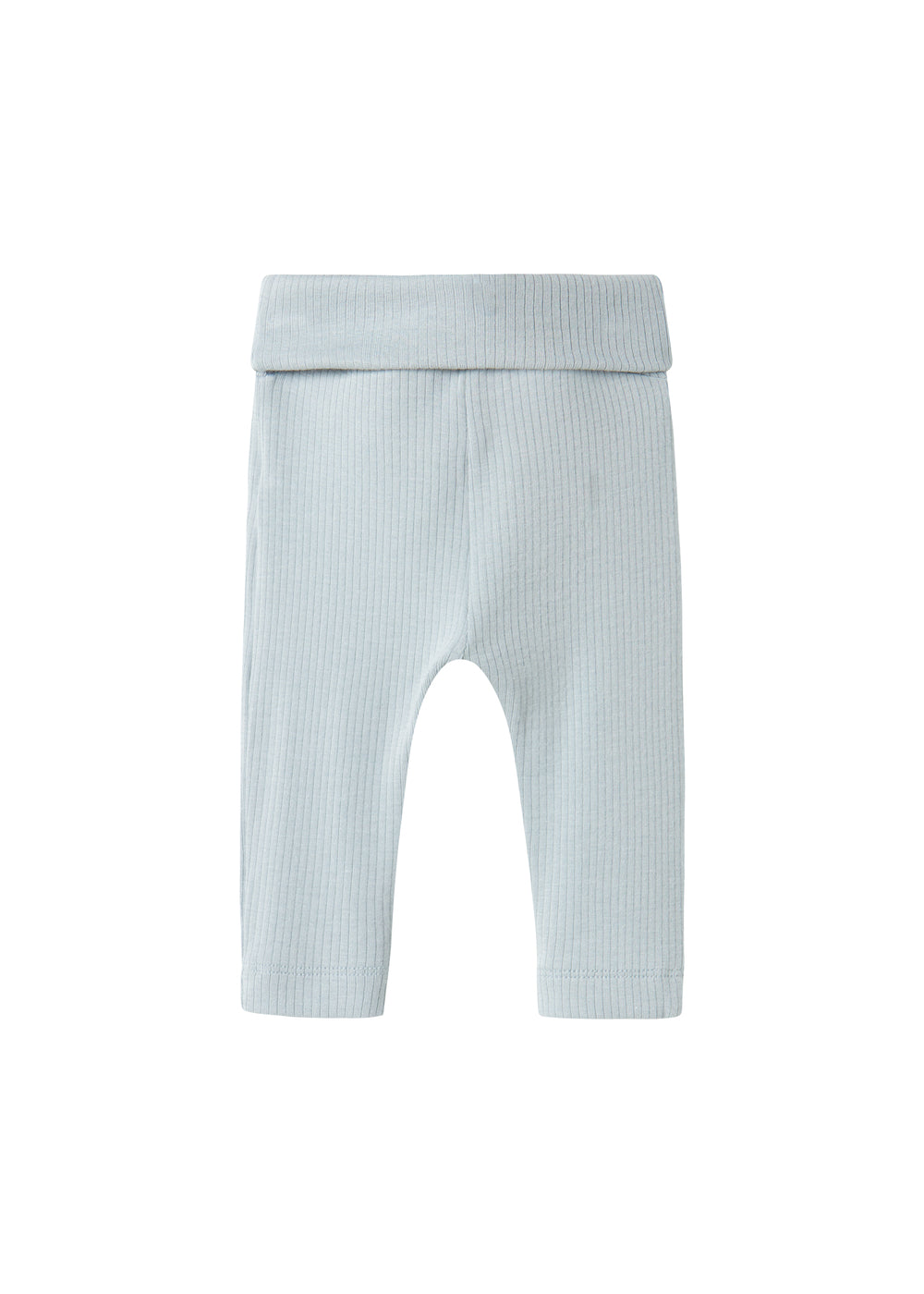 Lyseblå babysweatpants med ribkant og åbne benender