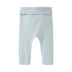 Lyseblå babysweatpants med ribkant og åbne benender
