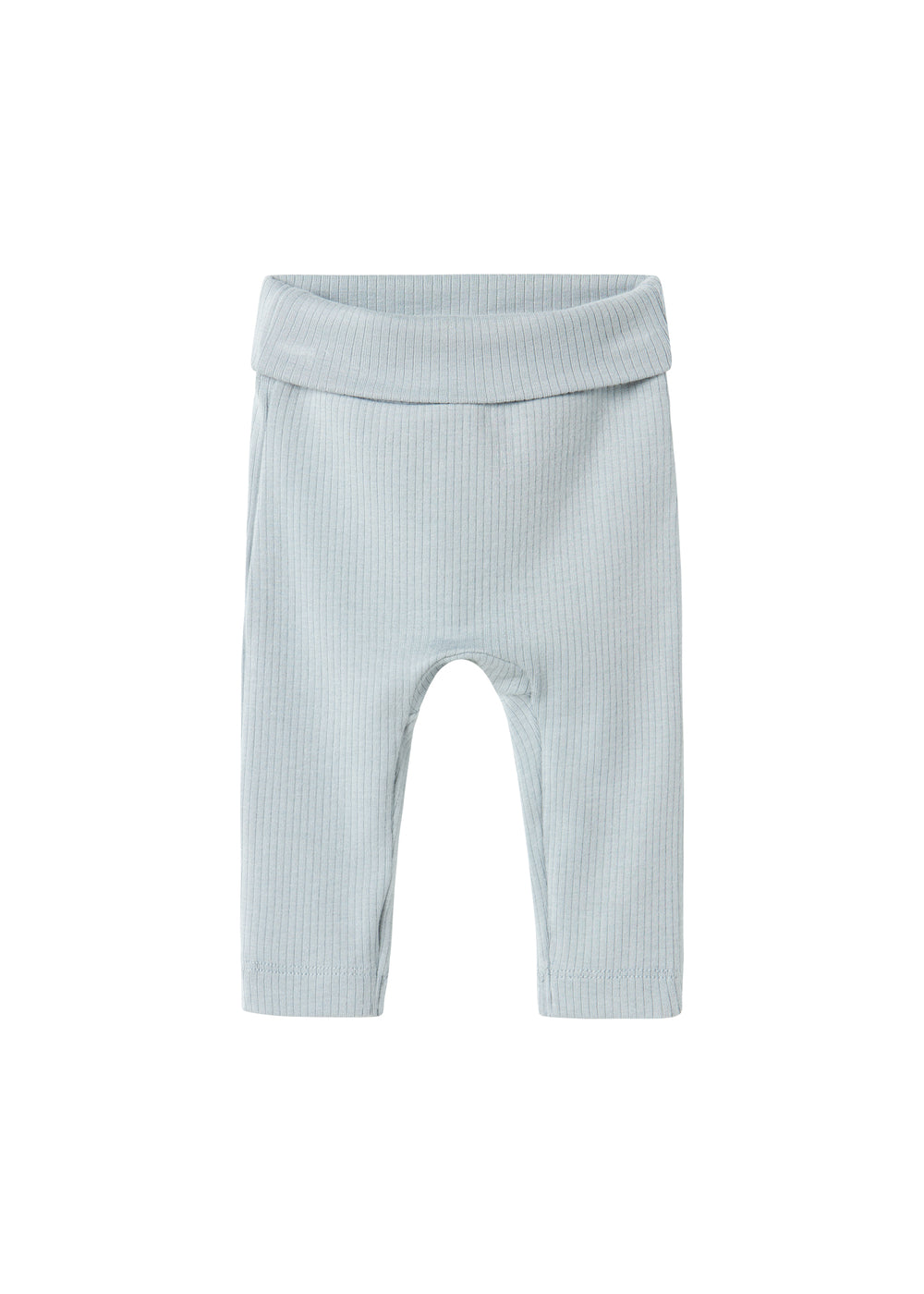 Lyseblå babysweatpants med ribkant og elastik i taljen