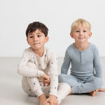 Lyseblå lange leggings på barn, hel længde