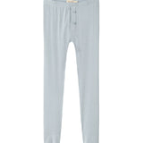 Lyseblå lange leggings med knaplukning foran