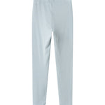Lysblå Lani leggings med elastiklinning og ribbet stof, bag-/sidevisning