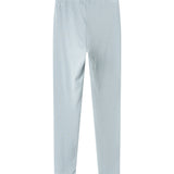 Lysblå Lani leggings med elastiklinning og ribbet stof, bag-/sidevisning
