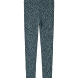 Grøn leopardmønstret leggings til børn