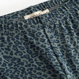 Grøn leopardmønstret leggings til børn