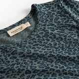 Grøn leopardmønstret t-shirt med lange ærmer til børn