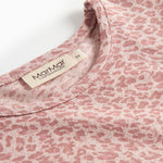 Lyserød leopardmønstret t-shirt med lange ærmer til børn
