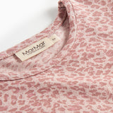 Lyserød leopardmønstret t-shirt med lange ærmer til børn