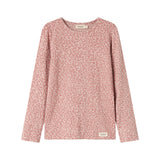 Lyserød leopardmønstret t-shirt med lange ærmer til børn