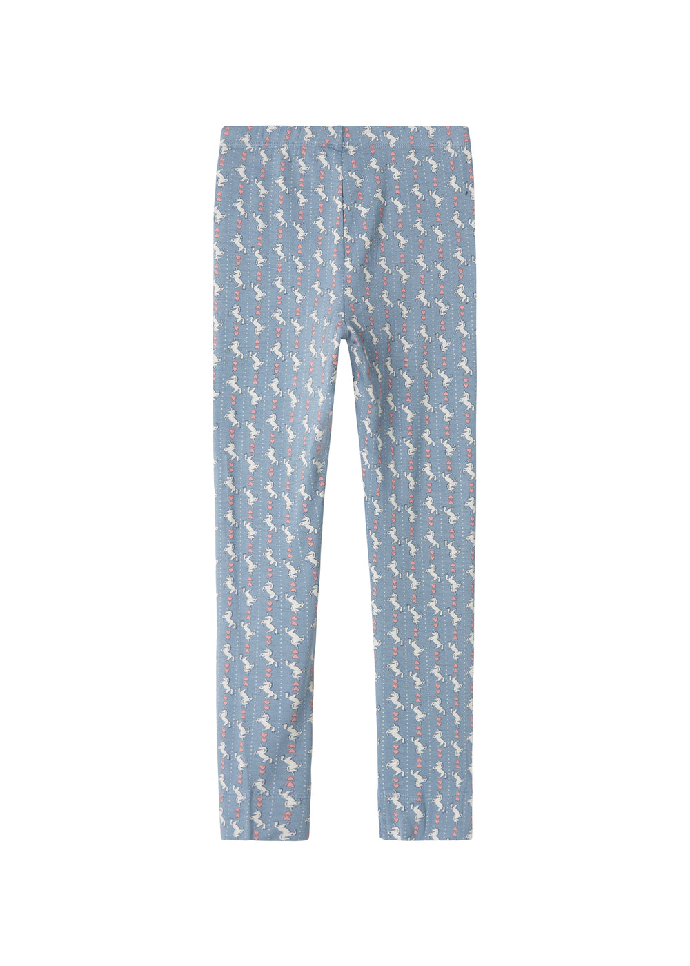 Blå leggings til børn med enhjørningemønster