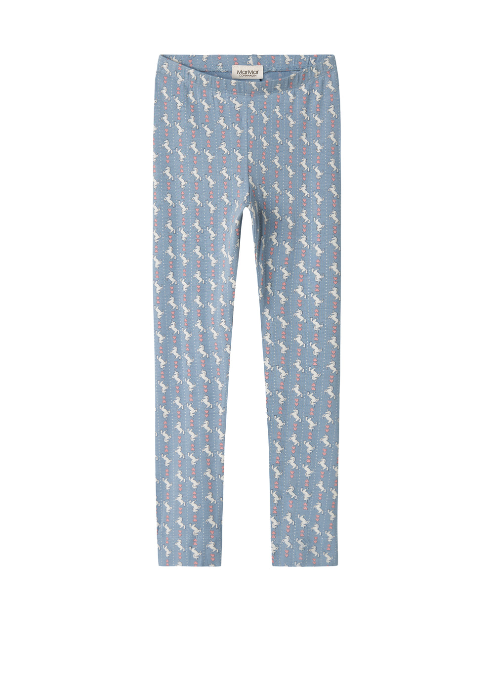 Blå leggings til børn med enhjørningemønster
