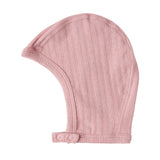 Rosa pointelle hjelm til baby