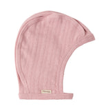 Rosa pointelle hatt til baby