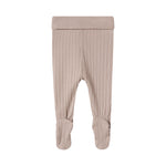 Beige pointelle bukser med fødder til baby