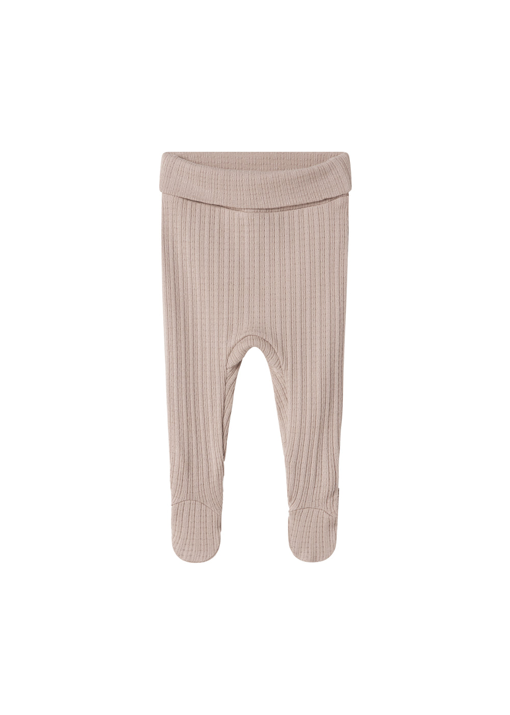 Beige pointelle bukser med fødder til baby
