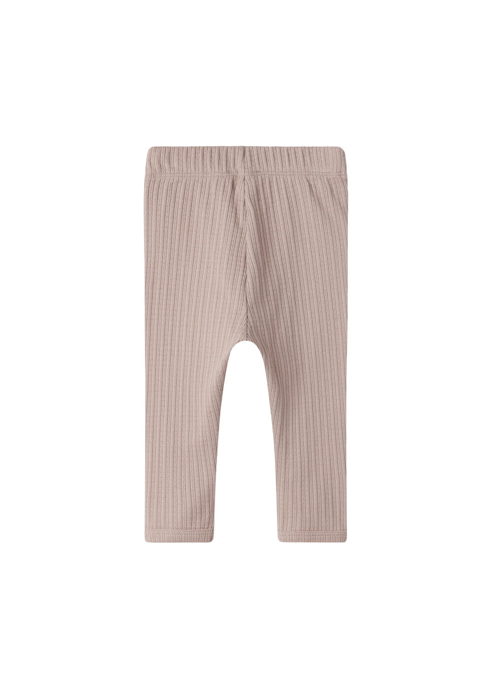 Beige pointelle babybukser med snøre og elastik i taljen