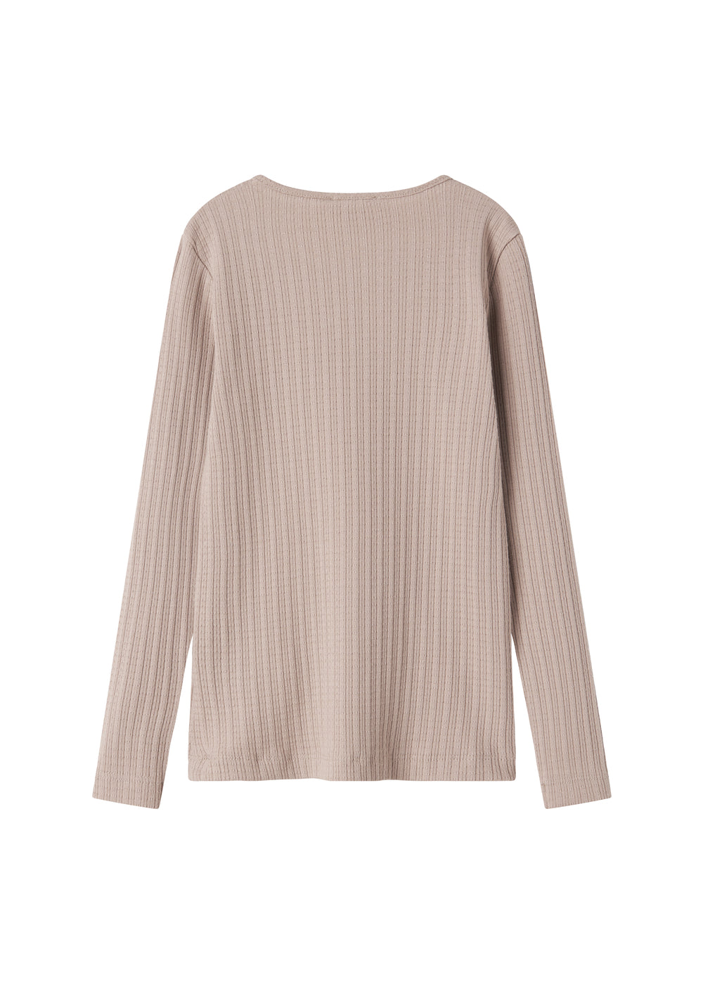 Beige pointelle bluse med lange ærmer til børn