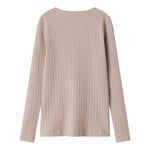 Beige pointelle bluse med lange ærmer til børn