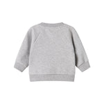 Grå sweatshirt til børn set bagfra